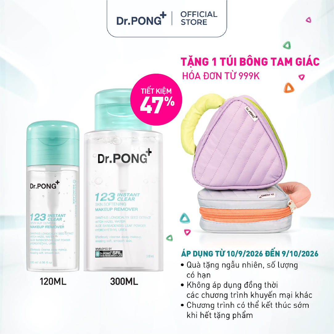 Nước tẩy trang Dr.PONG 123 Instant Clear Skin Softening Makeup Remover