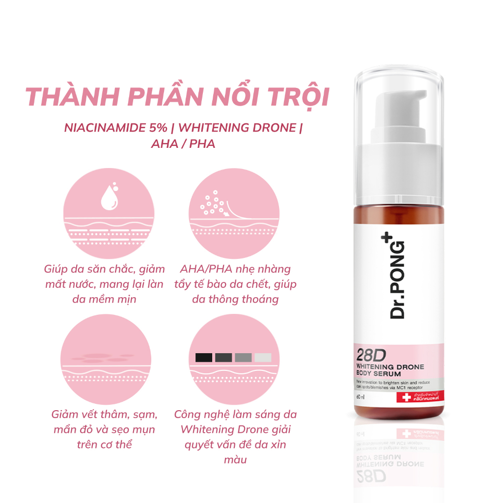 Serum dưỡng trắng toàn thân Dr.PONG Whitening Drone Body 60ml