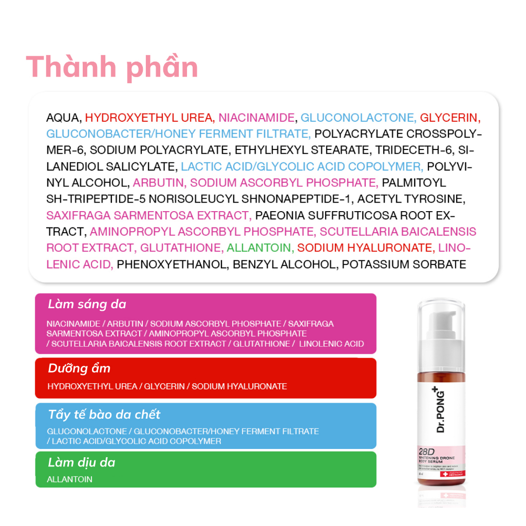 Serum dưỡng trắng toàn thân Dr.PONG Whitening Drone Body 60ml