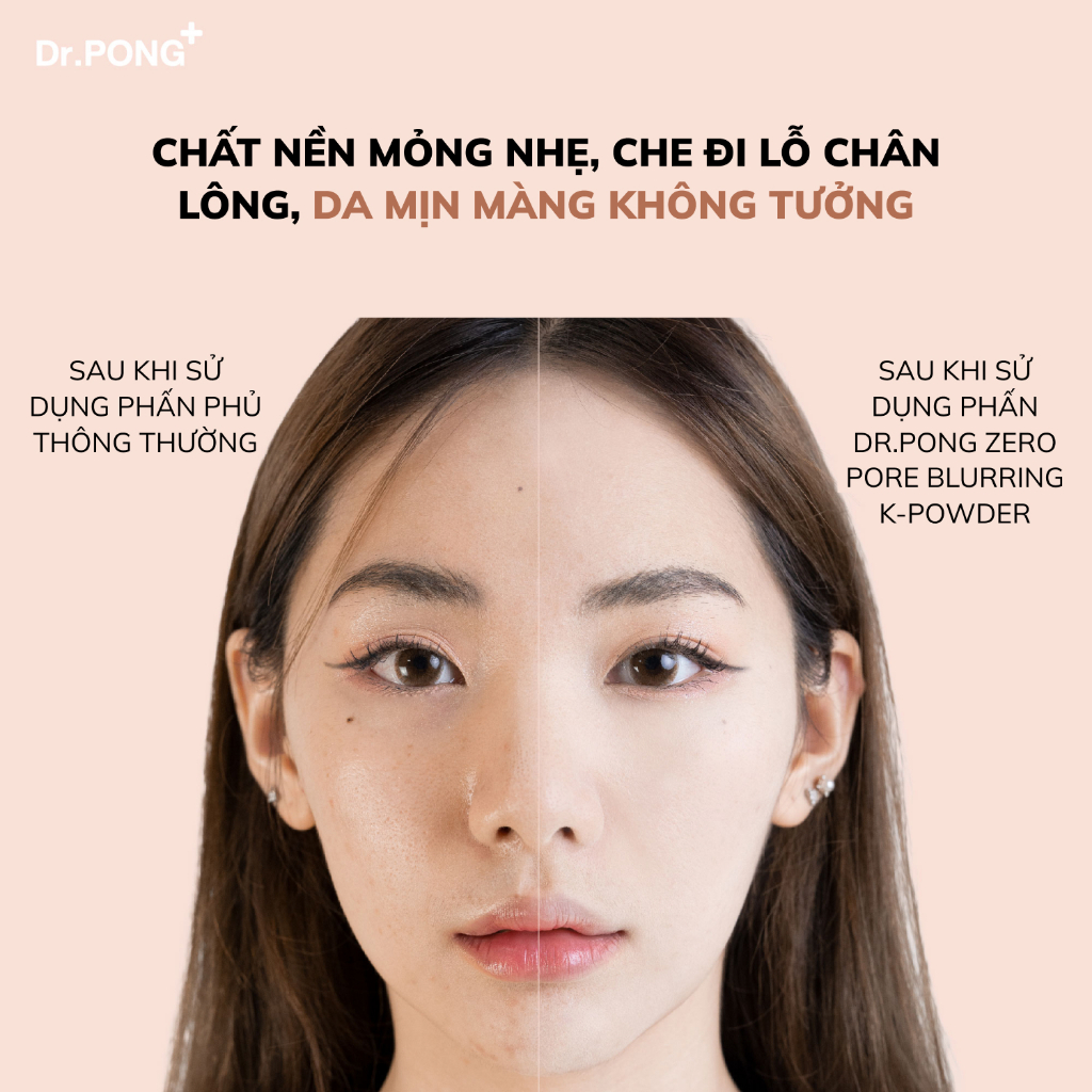 Phấn phủ che phủ lỗ chân lông, kiềm dầu Dr.PONG Zero Pore Blurring K- Powder 9g