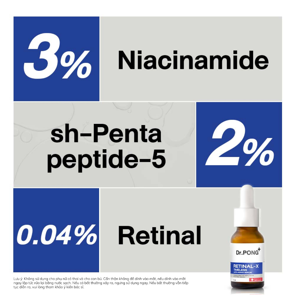 Serum làm mờ nếp nhăn, trắng da Dr.PONG Retinal-X Timeless Anti-Aging 15ml