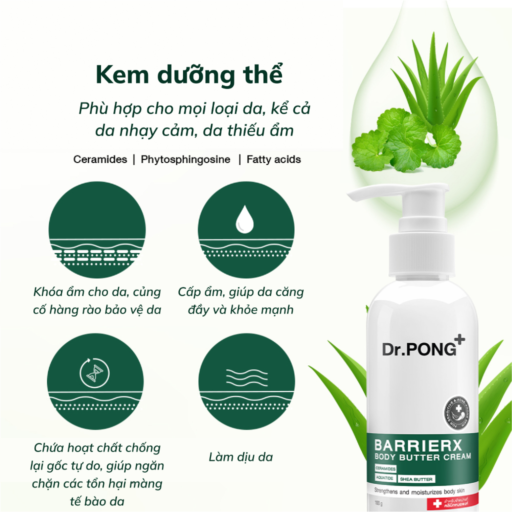 Kem dưỡng thể Dr.PONG BarrierX body butter cream 100g