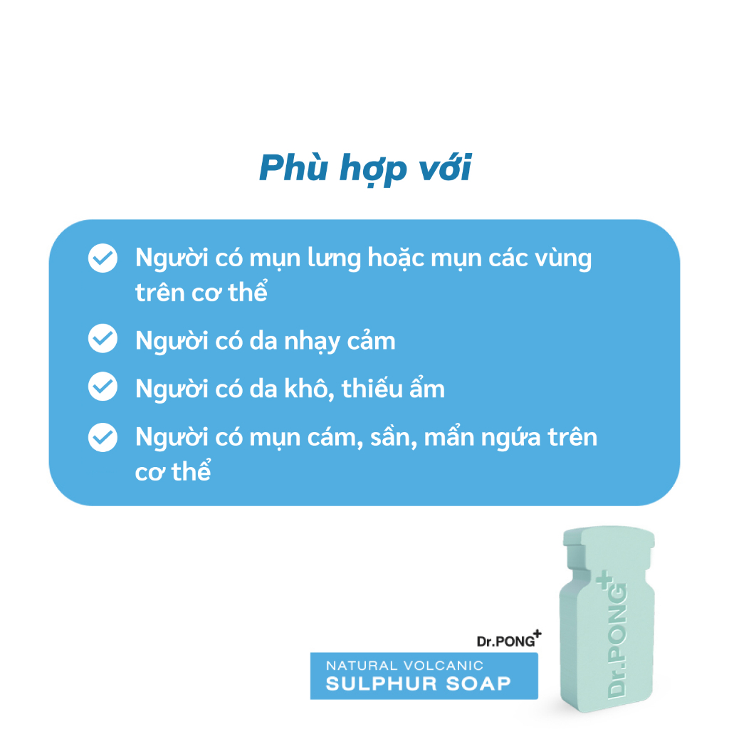 Xà phòng giảm mụn lưng và trắng da từ lưu huỳnh núi lửa Dr. PONG Natural Volcanic Sulphur 70g