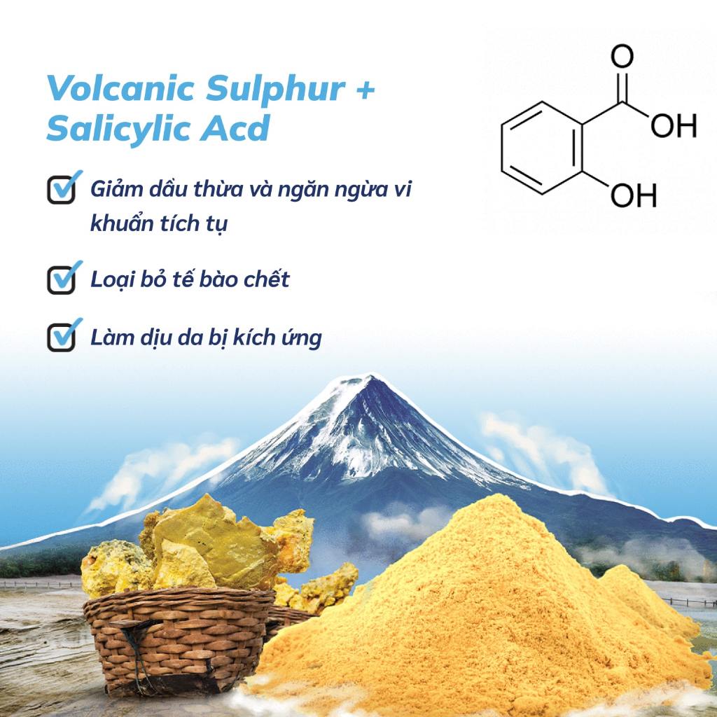 Xà phòng giảm mụn lưng và trắng da từ lưu huỳnh núi lửa Dr. PONG Natural Volcanic Sulphur 70g