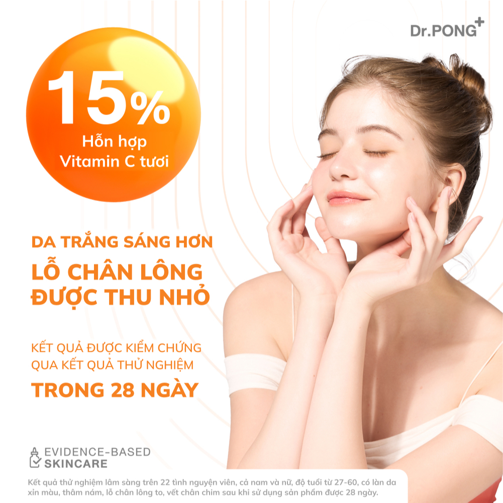 Serum Vitamin C dưỡng trắng, mờ thâm,thu nhỏ lỗ chân lông và chống oxy hóa Dr.Pong 15c Antioxidant Vitamin C Shake Shake