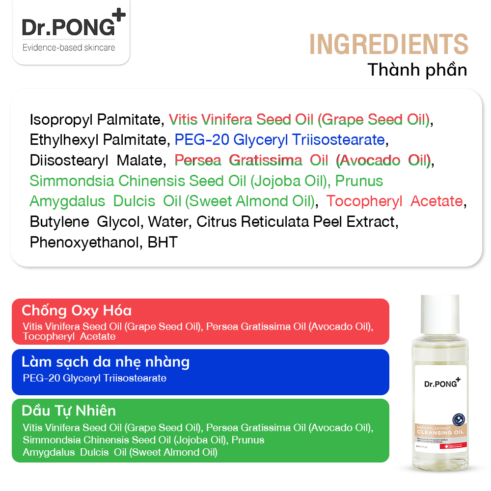 Dầu tẩy trang Dr. Pong Natural Extract Cleansing Oil 105ml