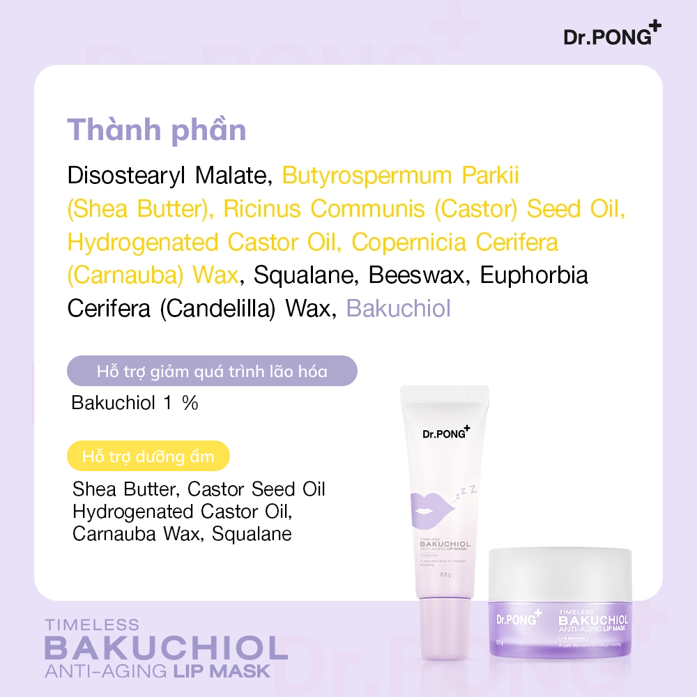 Mặt nạ dưỡng môi Dr.PONG Timeless Bakuchiol Anti-aging Lip 8.5g