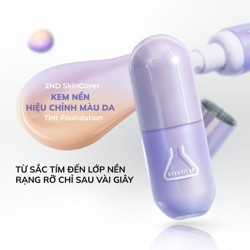 Kem nền hiệu chỉnh màu da dạng lỏng Beautilab 2ND Skin Cover Color-Changing Tint Foundation 20g