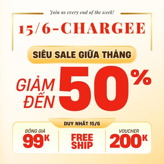 SIÊU SALE GIỮA THÁNG 15/6 – CHARGEE