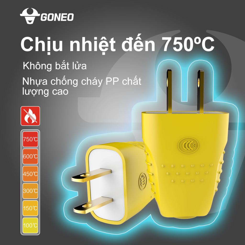 Phích Cắm Gongniu Chân Dẹp Đồng Vàng Công Suất 10A Chống Va Đập – 10L4