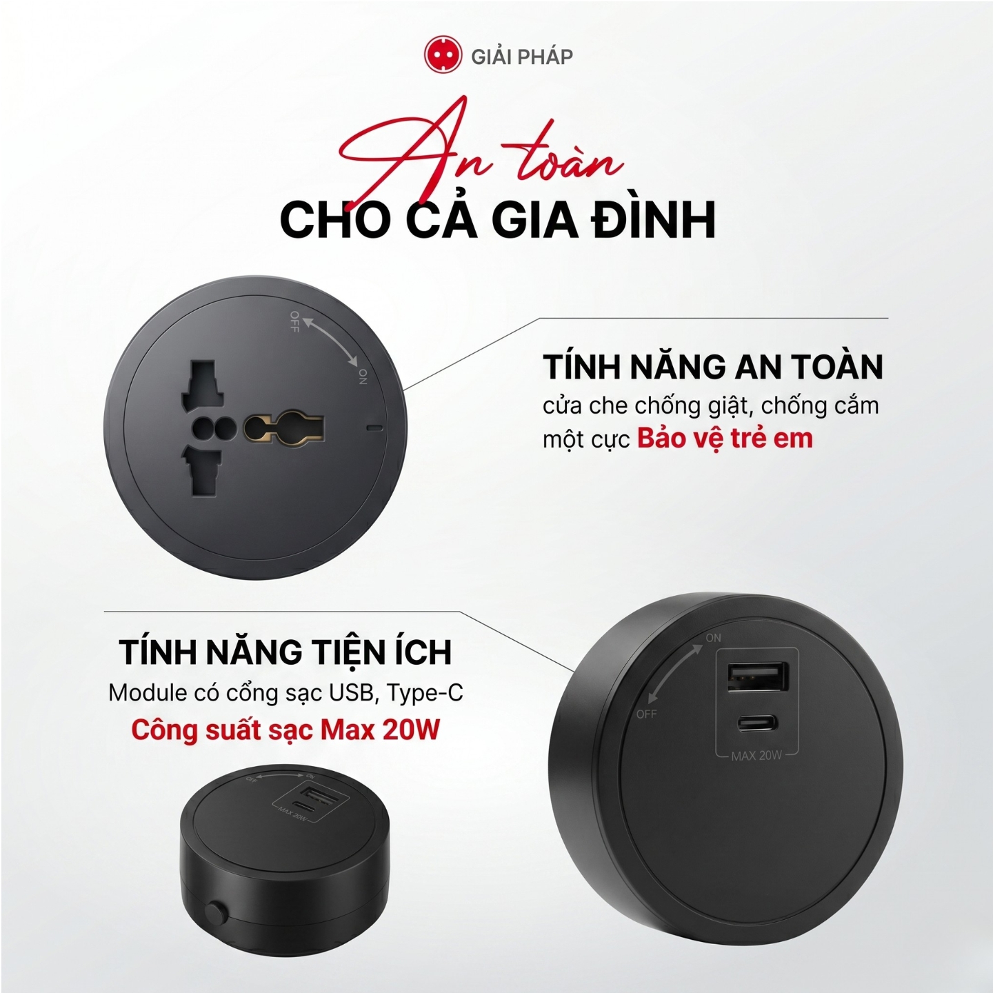 Chargee ELEGANT Combo Thanh ray 80cm + 3 ổ đa năng màu Đen