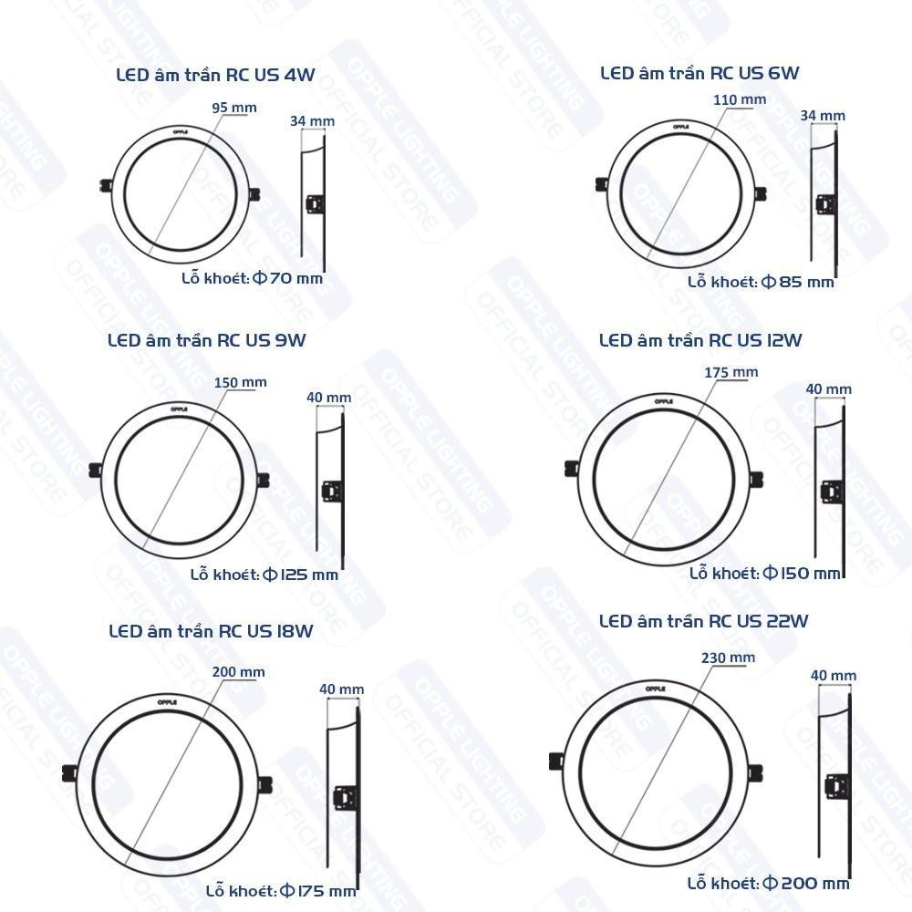 Đèn âm trần OPPLE LED US - Tiết Kiệm Năng Lượng, Ánh Sáng Dễ Chịu