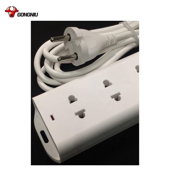 Ổ Cắm Gongniu 4 ổ 1 công tắc 2500W - Trắng - Chính Hãng - V1040CB