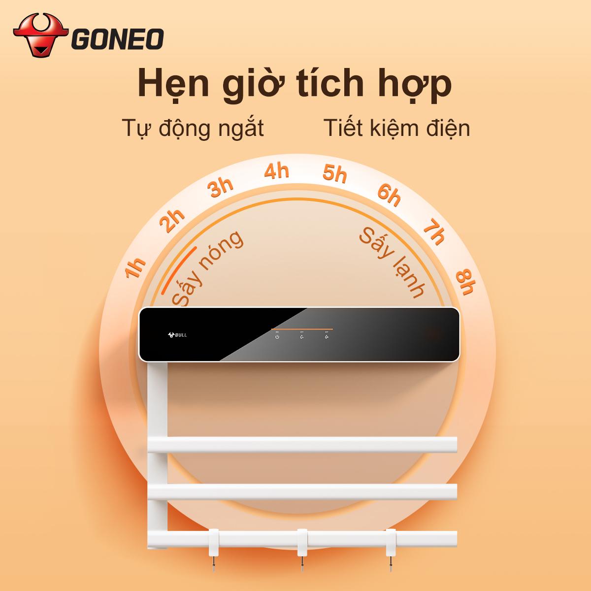 Giá Sấy Khăn Điện GONEO, Sấy Khô Ngăn Ẩm Mốc, Cảm Ứng 1 Chạm, Kiểm Soát Nhiệt Độ Chính Xác Kitchen