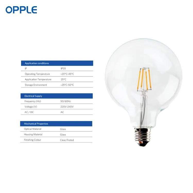 Bóng Đèn OPPLE LED Edison/Filament G125 8W Đường kính 125mm /Lumen: 1055 Lm/ Đui E27