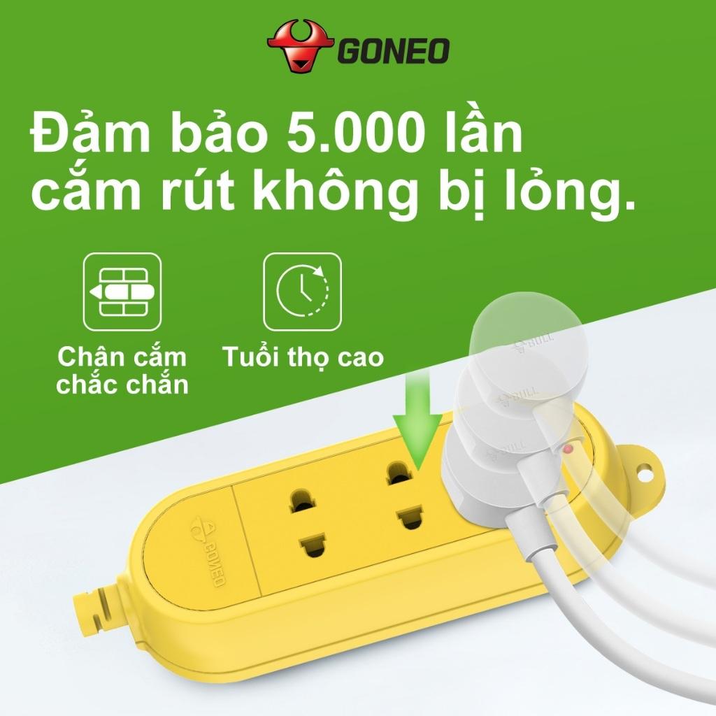 Ổ Cắm Chống Cháy Siêu Chịu Tải - Chống Va Đập GONEO - 3 Ổ Đa Năng - Công Suất Lớn 16A/4000W - C4000