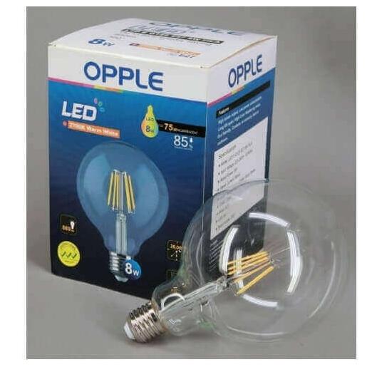 Bóng Đèn OPPLE LED Edison/Filament G125 8W Đường kính 125mm /Lumen: 1055 Lm/ Đui E27