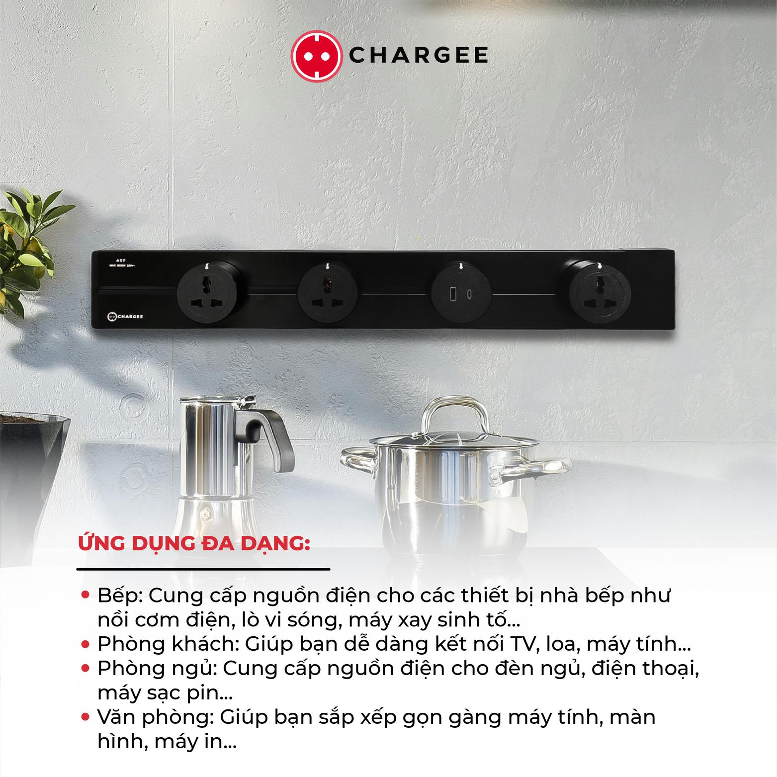 Bộ sản phẩm Ổ cắm thanh ray CHARGEE 40 8000W Ổ cắm đa năng