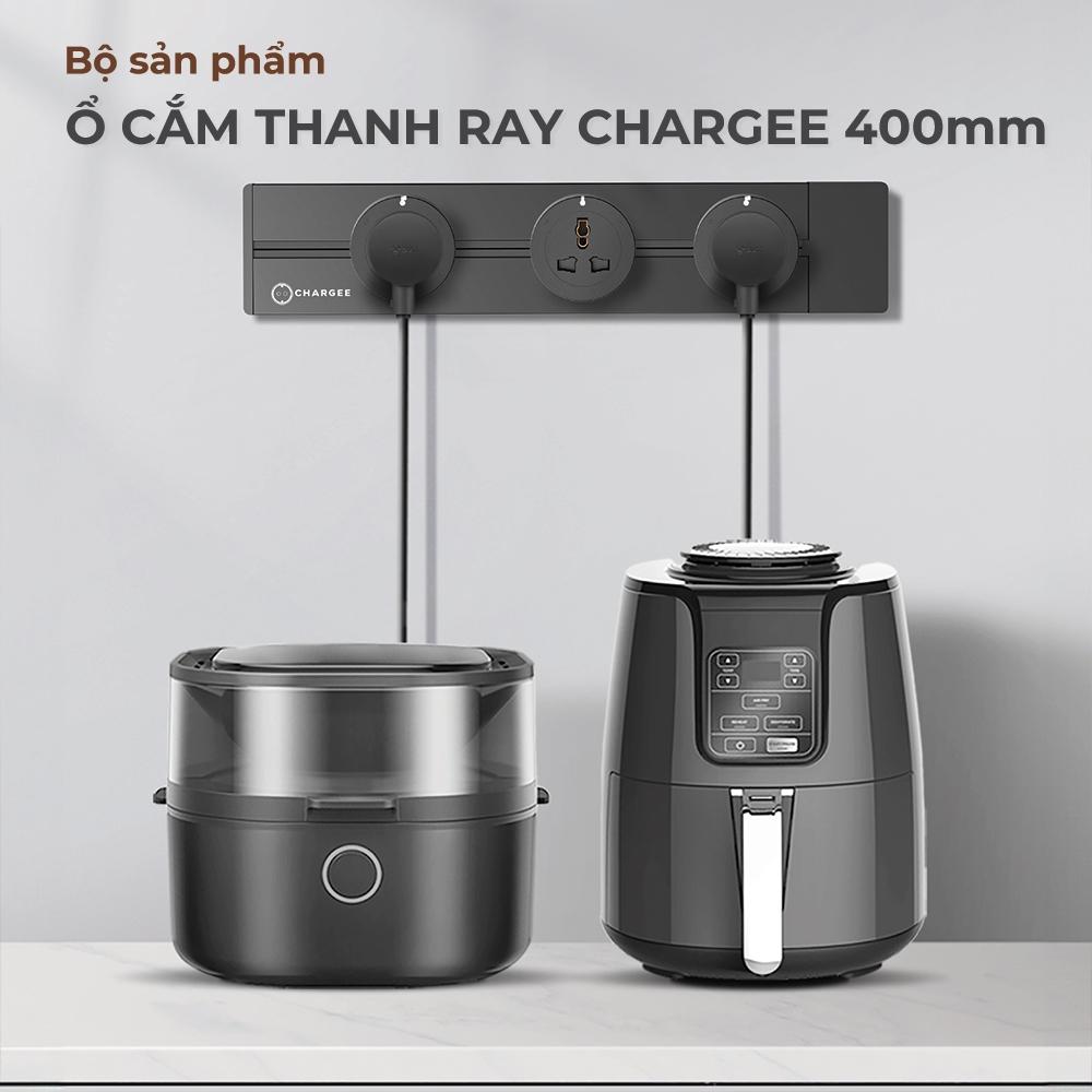 Bộ sản phẩm ổ cắm thanh ray Chargee 40cm - T40-2S1