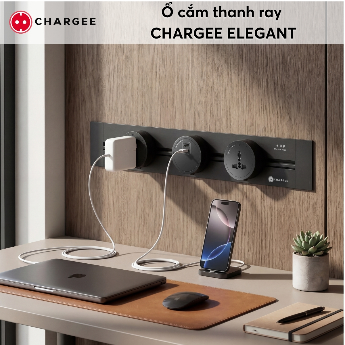 Combo Thanh ray âm tường 50cm CHARGEE ELEGANT