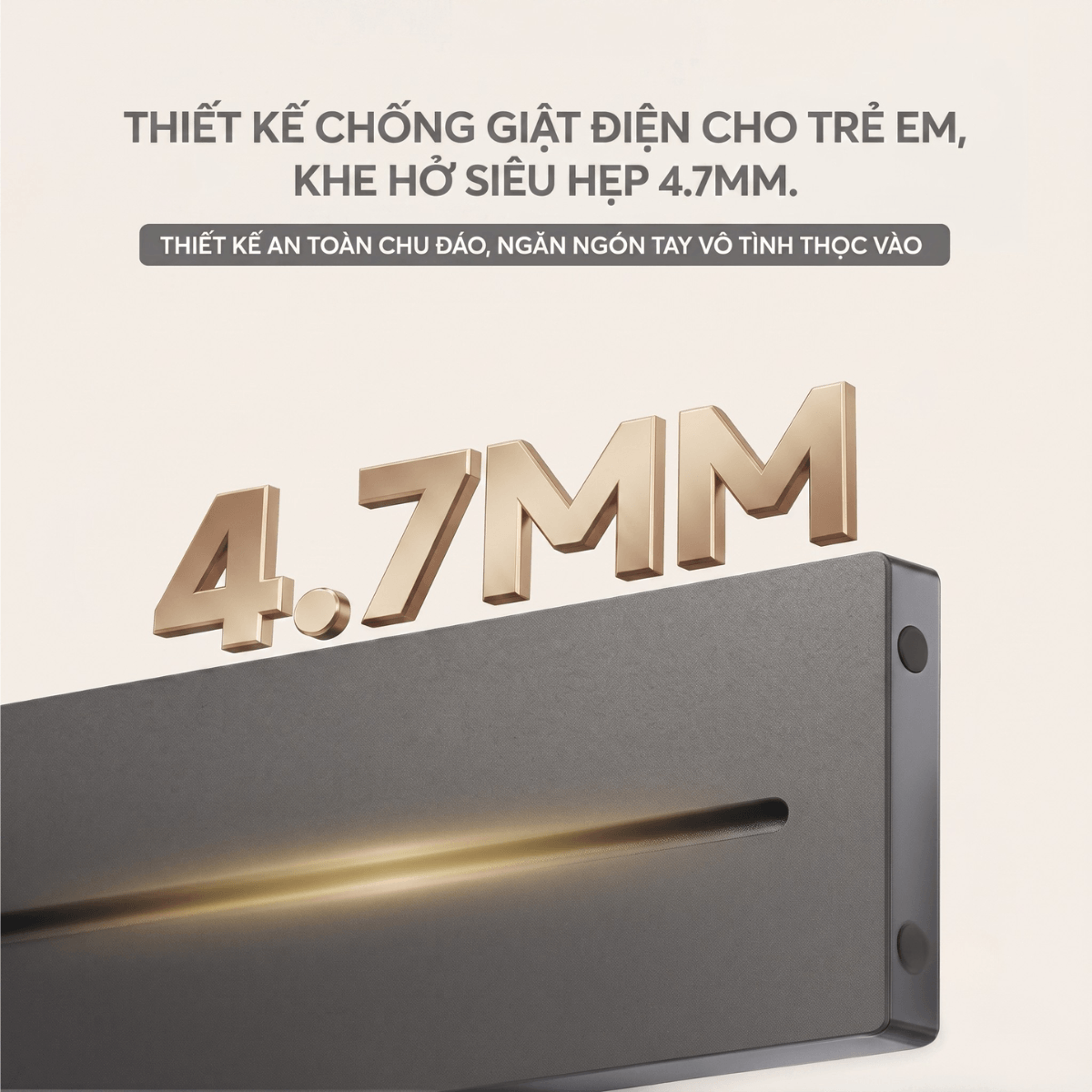 Chargee SlimAir Combo Thanh ray 50cm + 3 ổ đa năng + 1 ổ USBC màu Đen