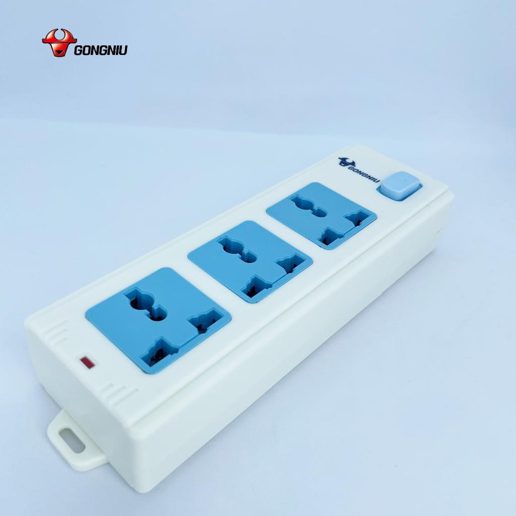 Ổ Cắm Điện Chống Cháy Không Dây GONGNIU - 3 Ổ Đa Năng 1 Công Tắc - 2500W/10A- 413K - Chính Hãng
