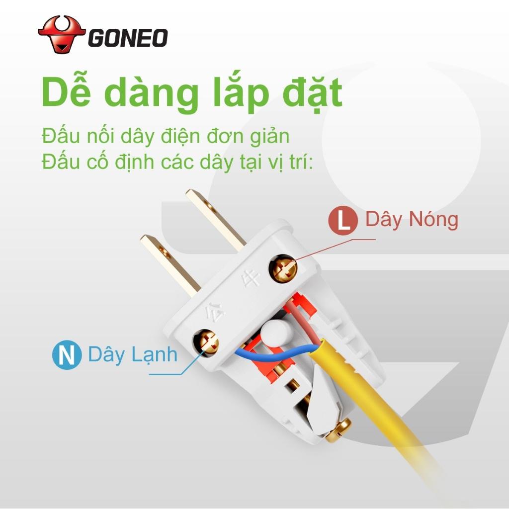 Phích Cắm Gongniu Chân Dẹp Đồng Vàng Công Suất 10A Chống Va Đập – 10L4