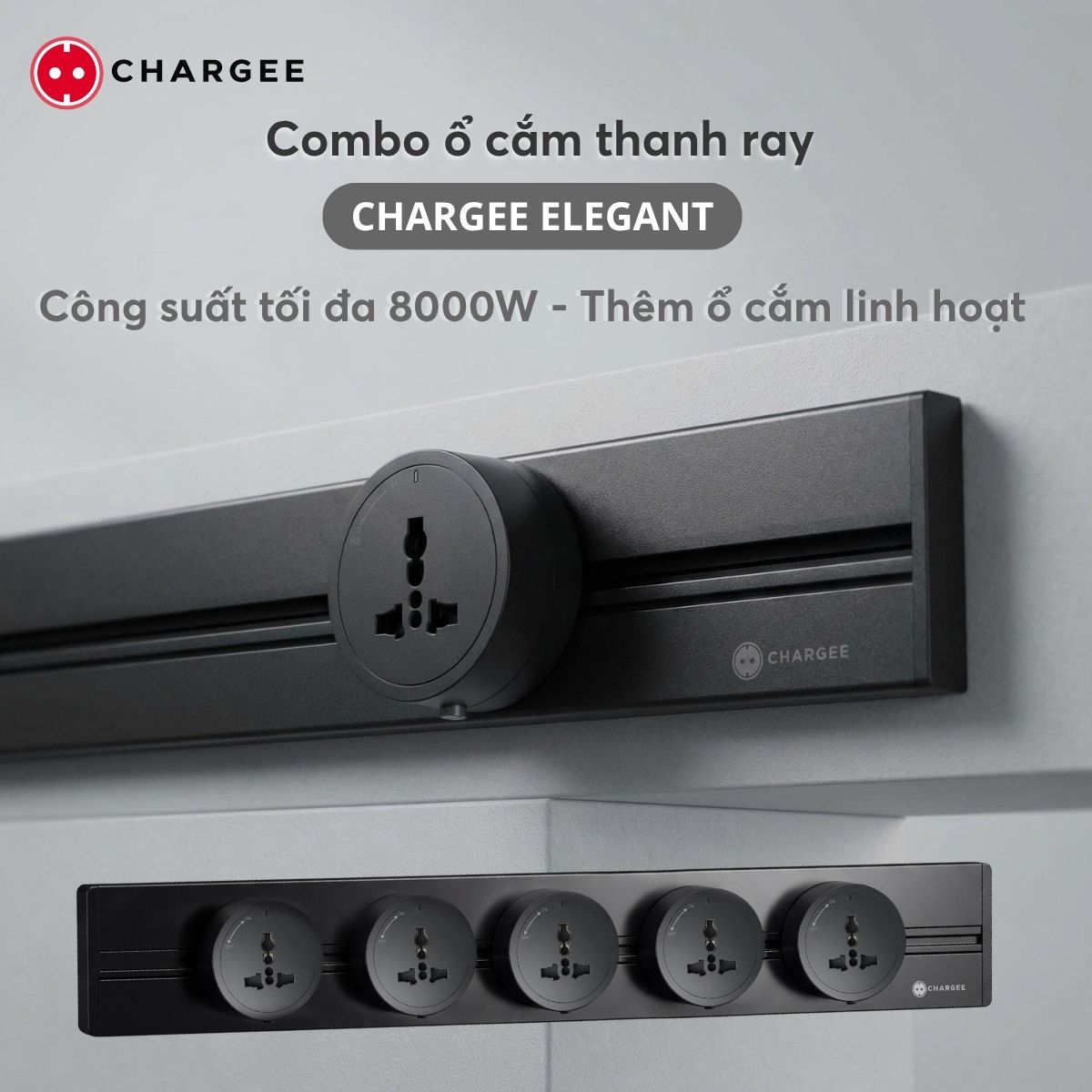 Combo Thanh ray lắp nổi 80cm CHARGEE ELEGANT