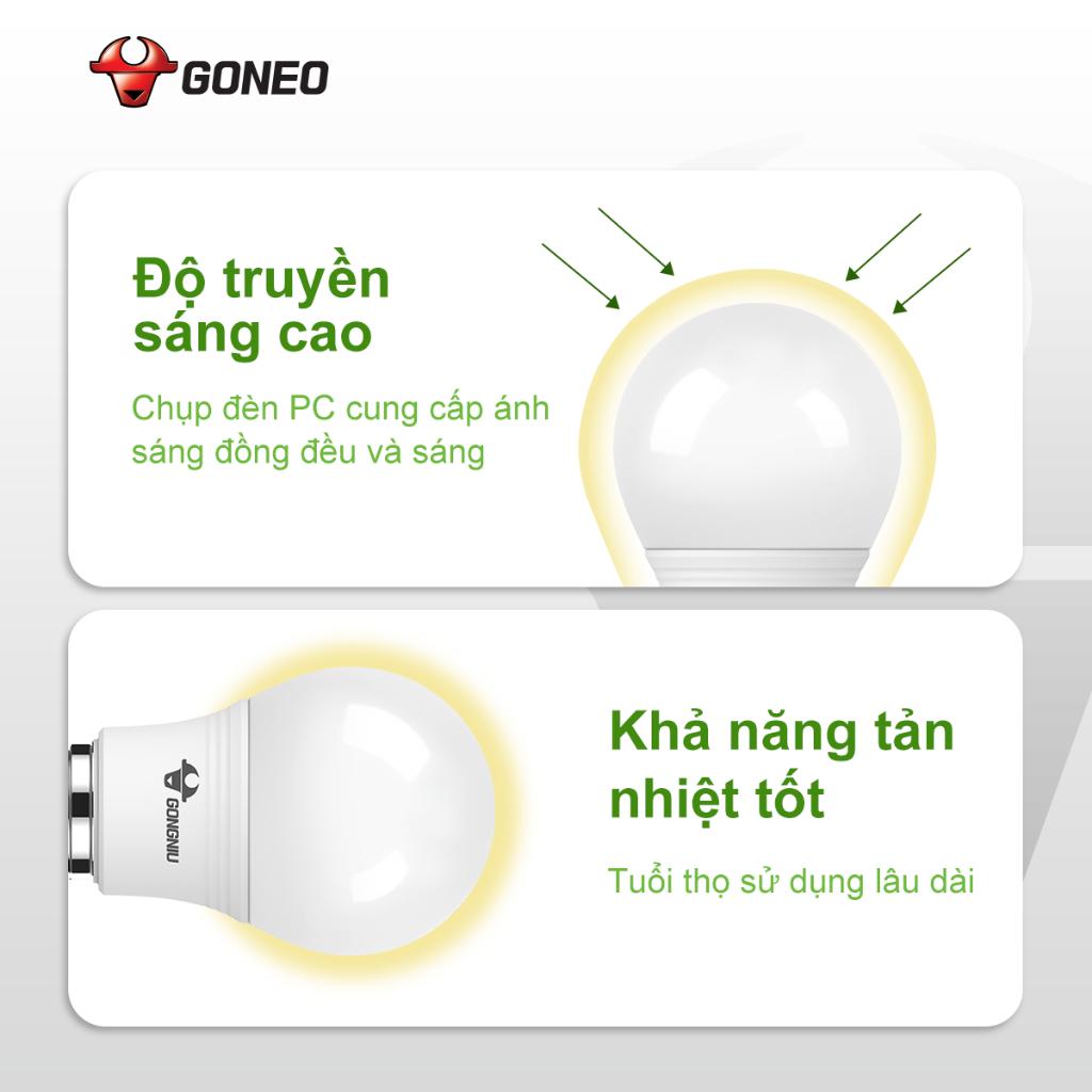 Bóng Đèn LED Bulb Gongniu-Nhiều Công Suất 3W-12W - Hàng Chính hãng - Bảo Hành 2 Năm (Ánh Sáng Trắng)