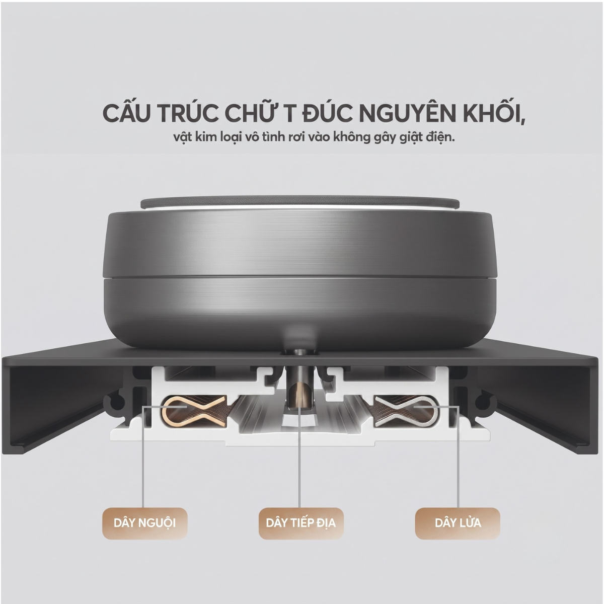 Chargee SlimAir Combo Thanh ray 50cm + 3 ổ đa năng màu Đen/Xám