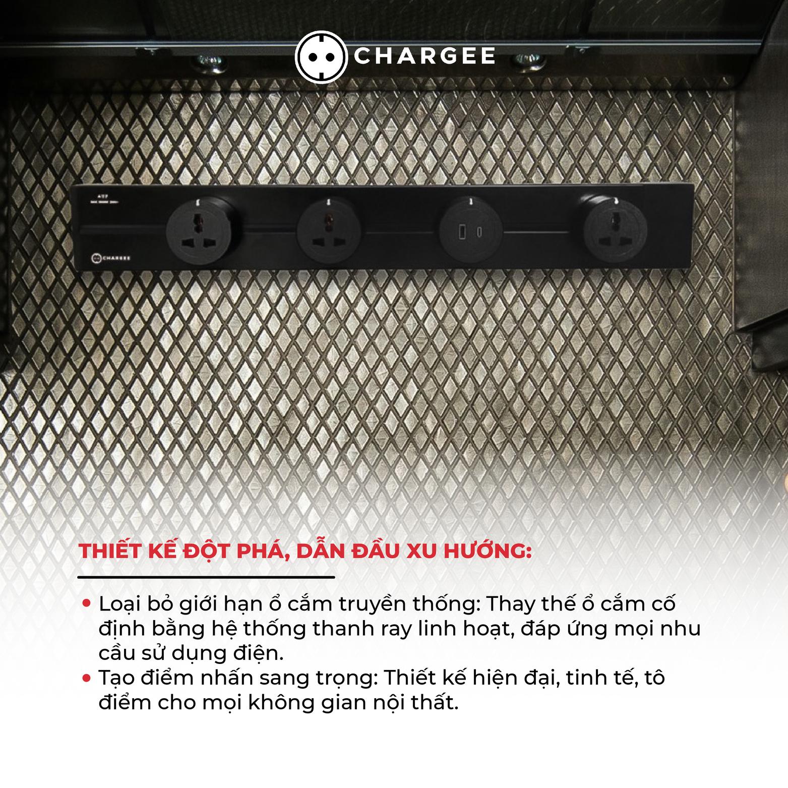 Bộ sản phẩm Ổ cắm thanh ray CHARGEE 40 8000W Ổ cắm đa năng