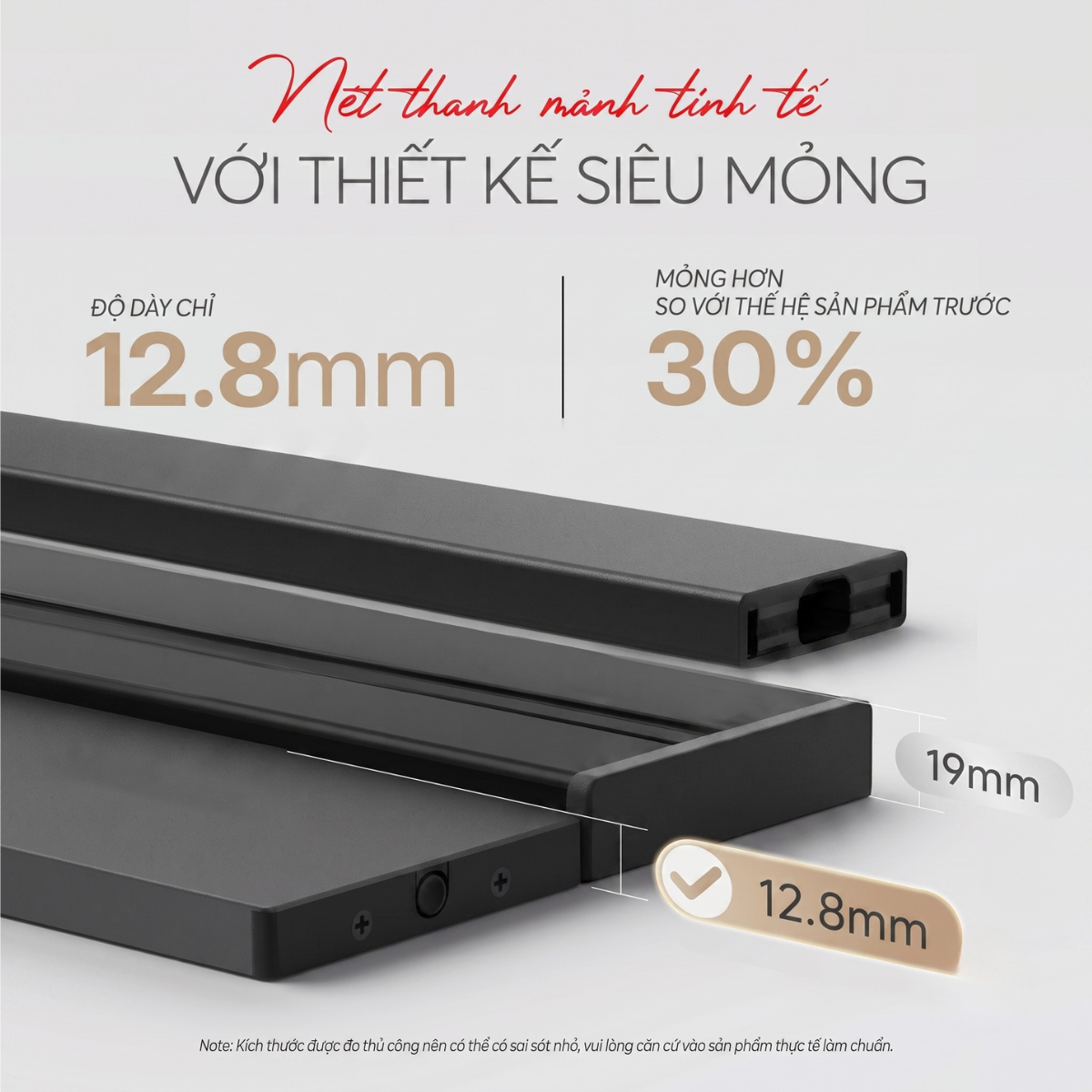 Chargee SlimAir Combo Thanh ray 50cm + 3 ổ đa năng màu Đen/Xám