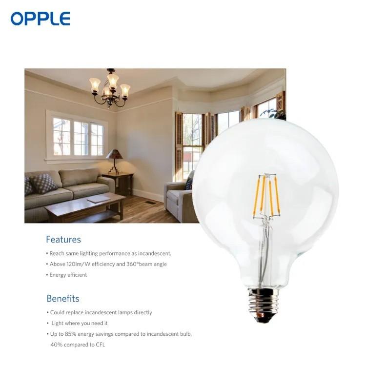 Bóng Đèn OPPLE LED Edison/Filament G125 8W Đường kính 125mm /Lumen: 1055 Lm/ Đui E27