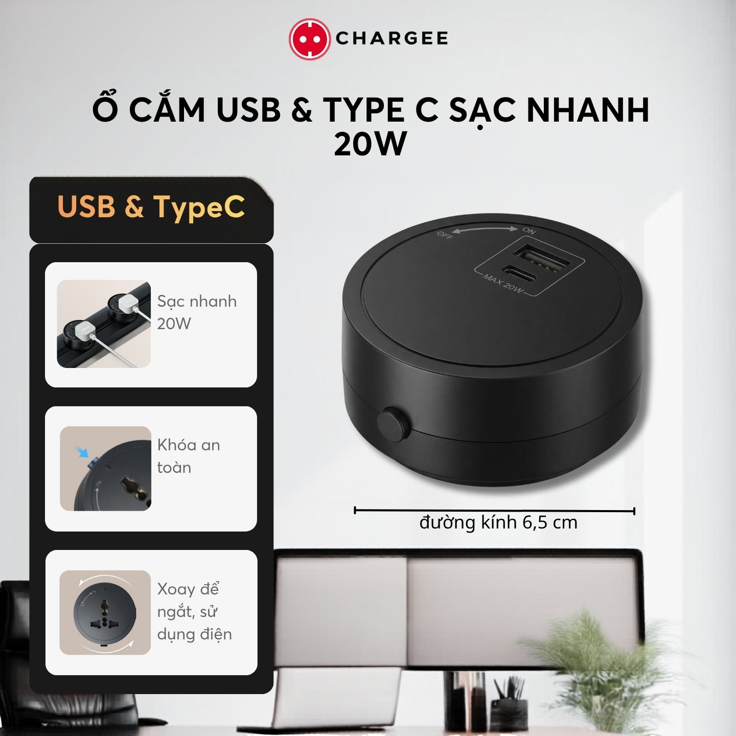 Combo Thanh ray lắp nổi 80cm CHARGEE ELEGANT