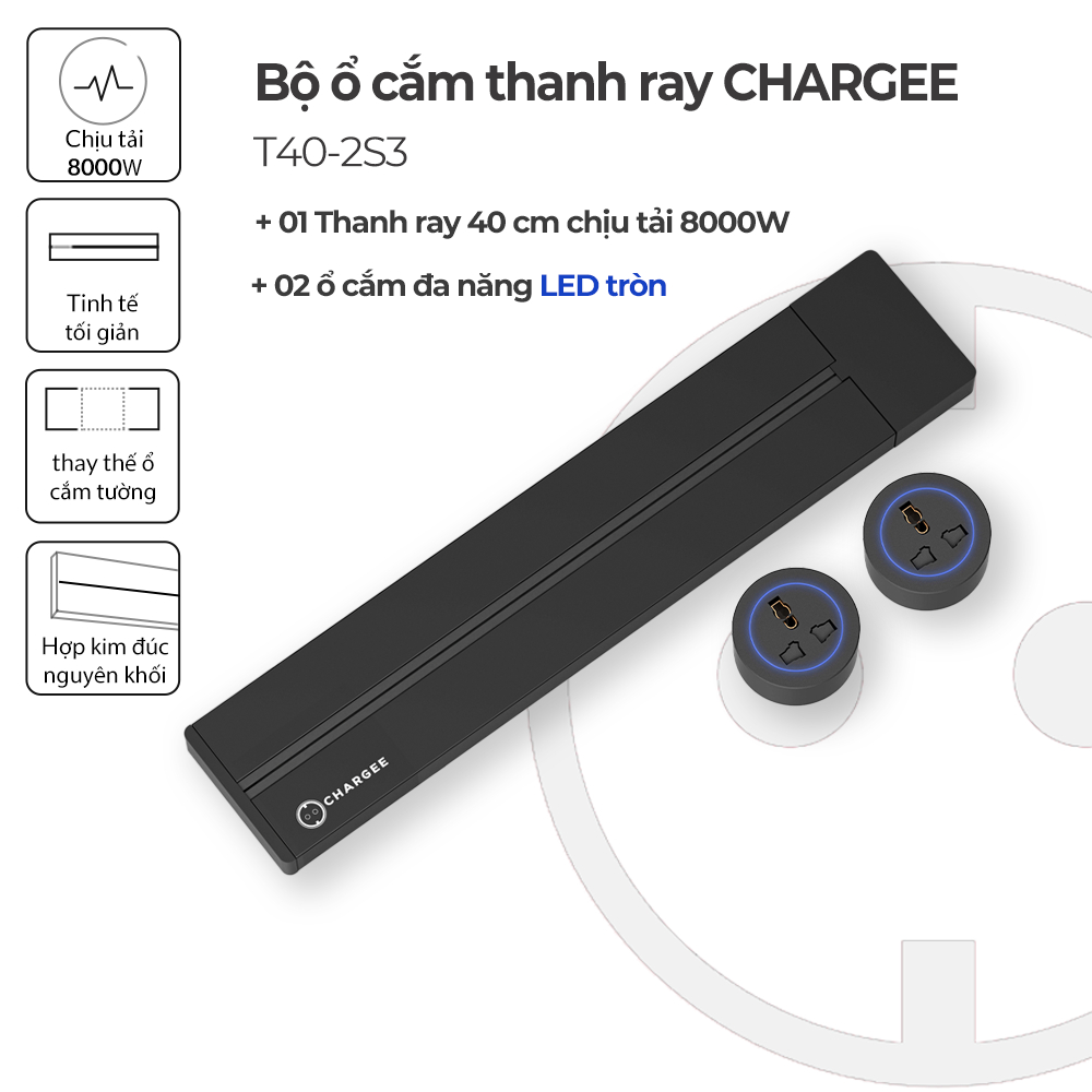 Combo Ổ cắm thanh ray CHARGEE