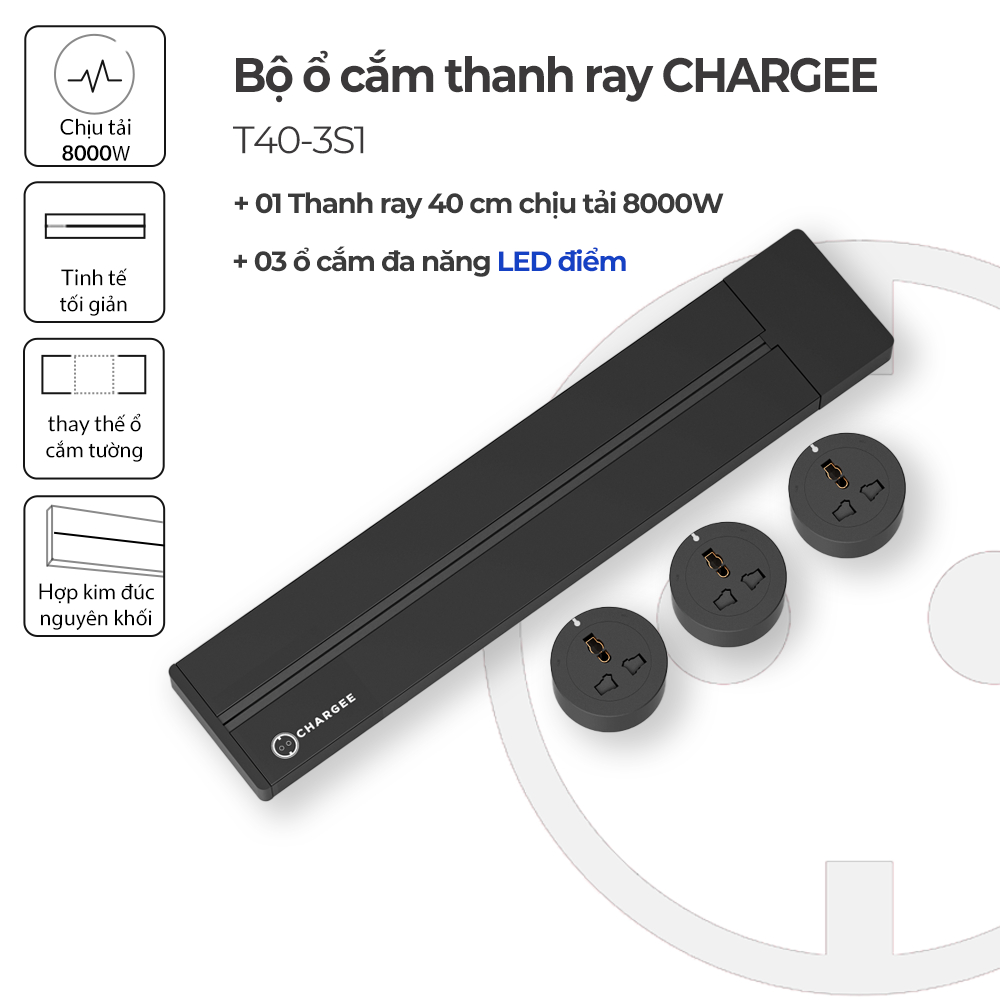 Combo Ổ cắm thanh ray CHARGEE