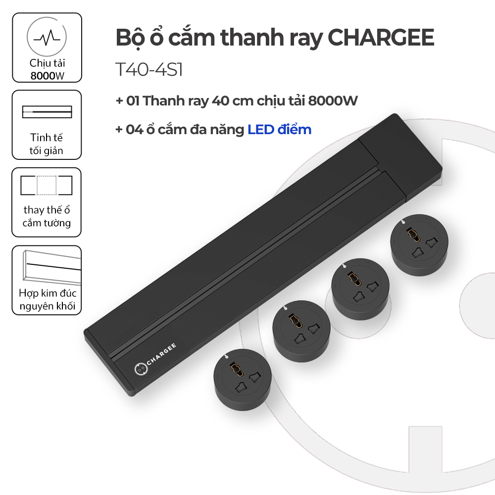 Combo Ổ cắm thanh ray CHARGEE