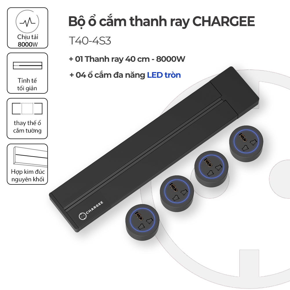 Combo Ổ cắm thanh ray CHARGEE