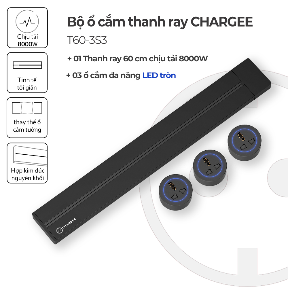 Combo Ổ cắm thanh ray CHARGEE