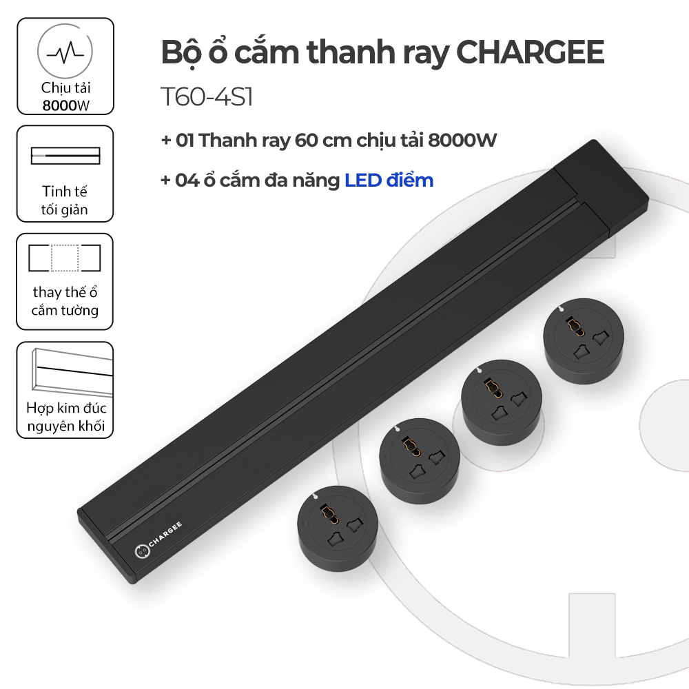 Combo Ổ cắm thanh ray CHARGEE