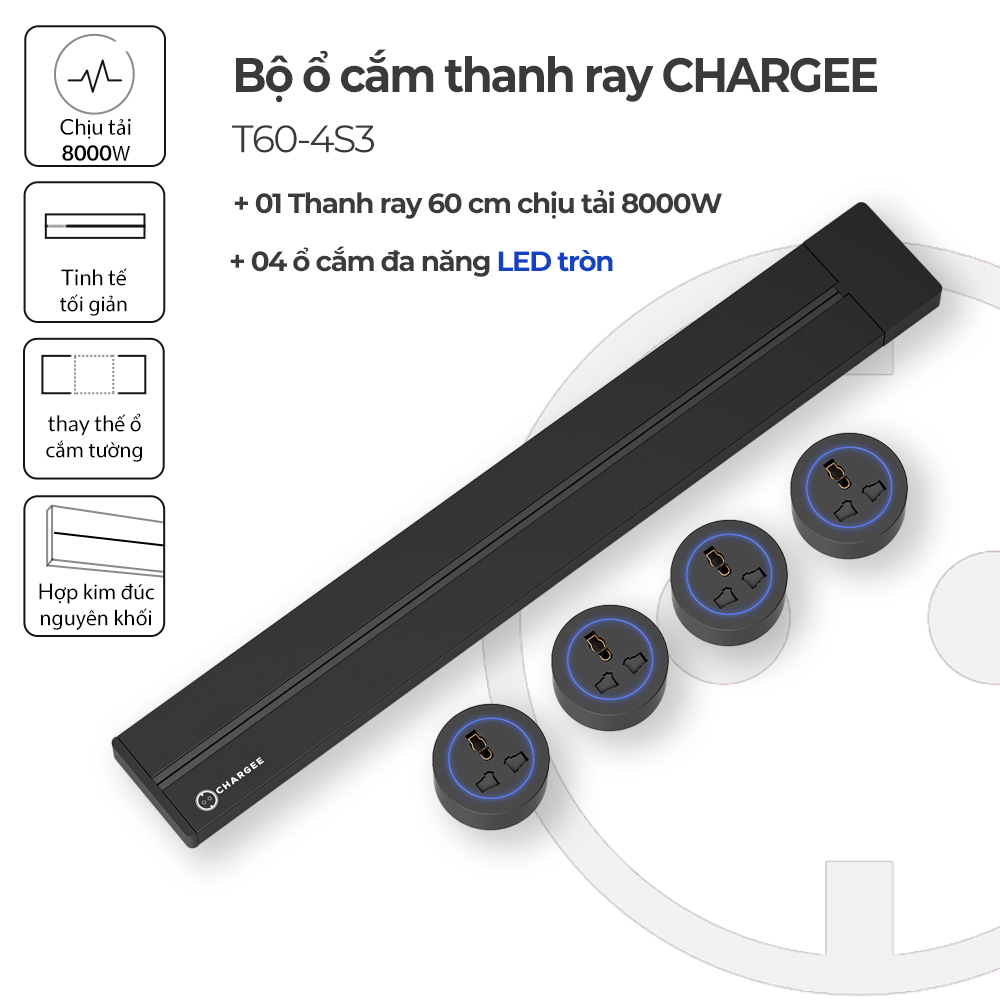 Combo Ổ cắm thanh ray CHARGEE
