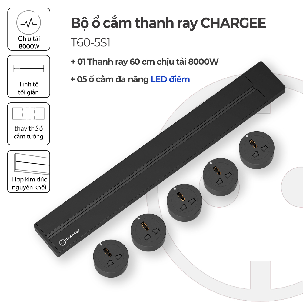 Combo Ổ cắm thanh ray CHARGEE