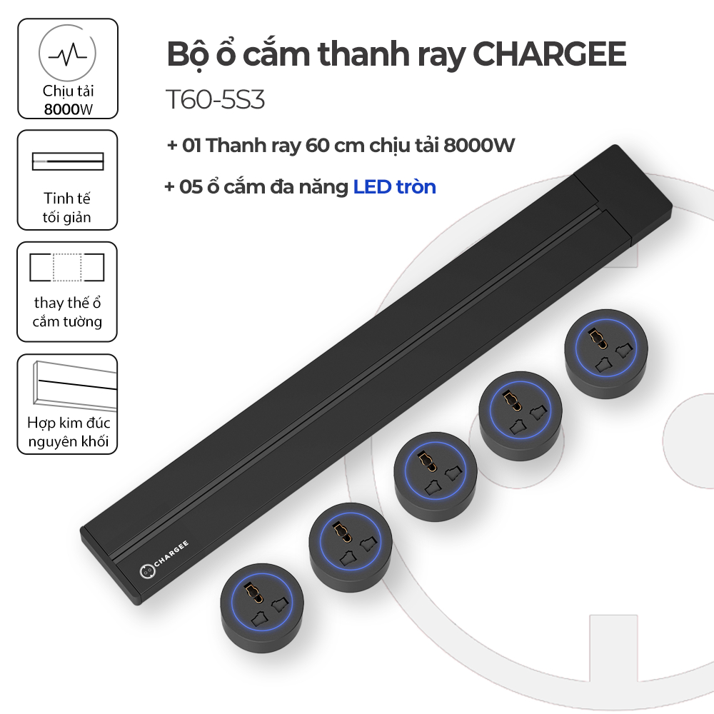 Combo Ổ cắm thanh ray CHARGEE