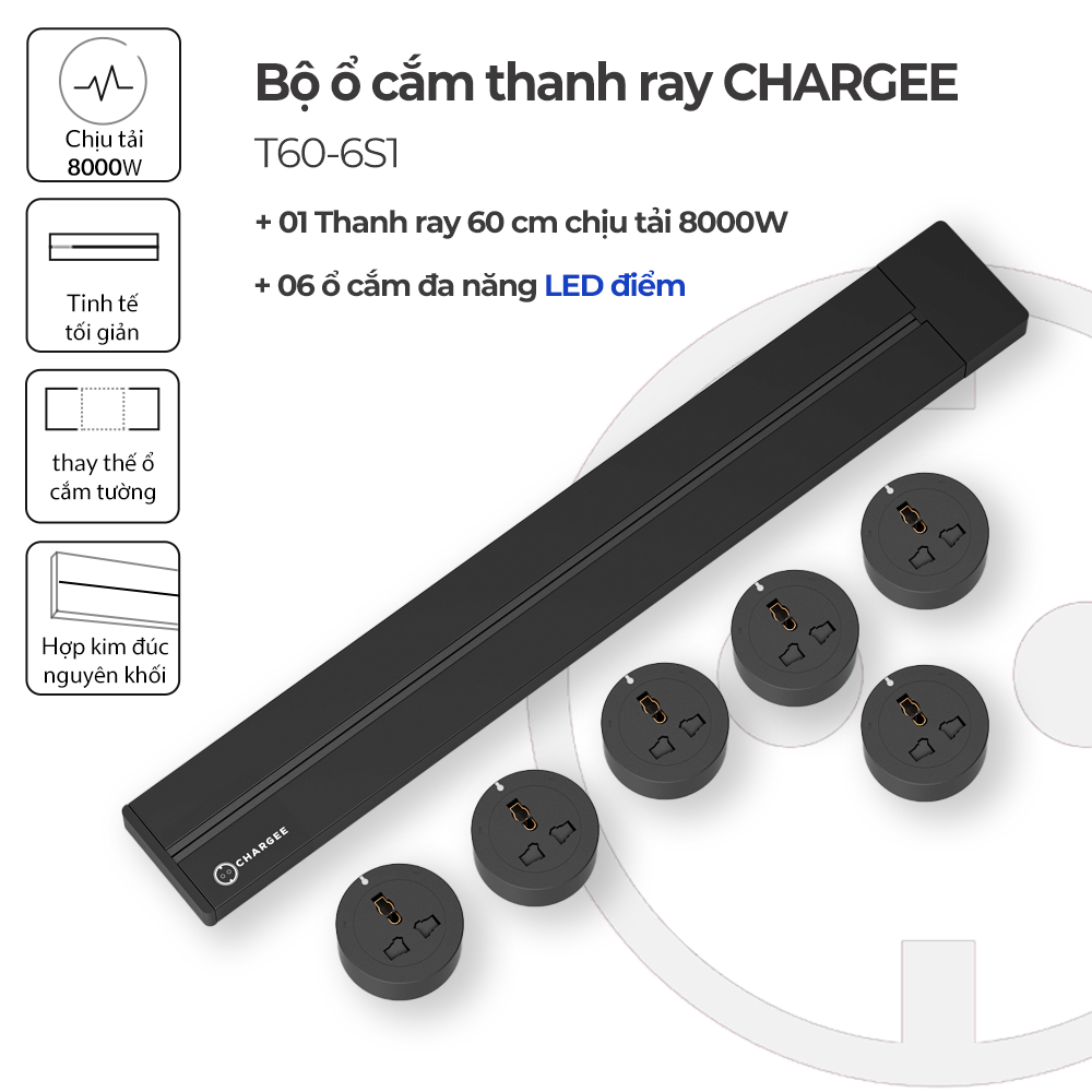 Combo Ổ cắm thanh ray CHARGEE