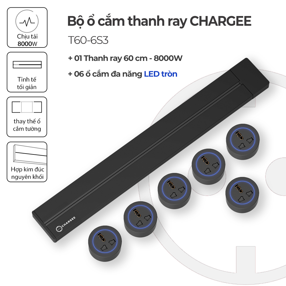 Combo Ổ cắm thanh ray CHARGEE