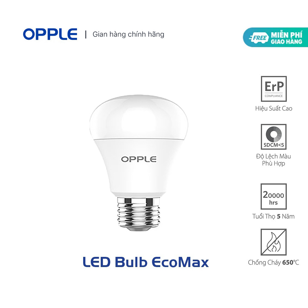 Đèn LED OPPLE EcoMax 1 Bulb A605-E27-9W-V7 - Tiết Kiệm Năng Lượng - Hiệu Suất Chiếu Sáng Cao