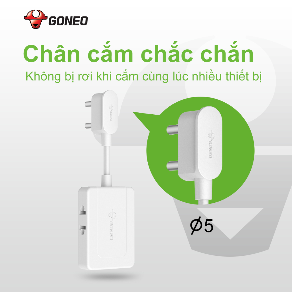 Ổ Chia Điện GONEO Z030R 2500W/10A- Chia 3 Tiện Lợi - Công Suất Cao