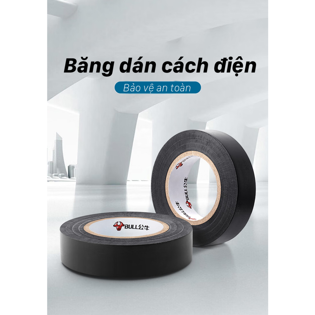 Băng Dính Cách Điện Gongniu Chống Cháy Cuộn 9m GN-ET6 (Đen) - Hàng Chính Hãng