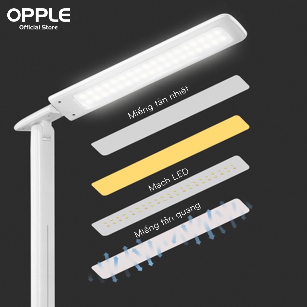 Đèn Học Chống Cận OPPLE Toranto Điều Chỉnh Độ Sáng 4000K 7W - Đen - Chính Hãng