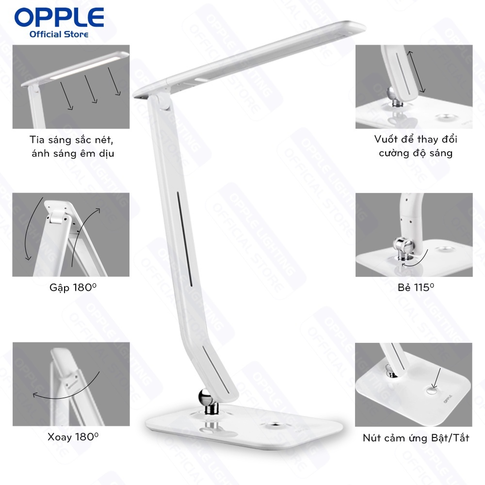 Đèn Học Chống Cận OPPLE Toranto Điều Chỉnh Độ Sáng 4000K 7W - Đen - Chính Hãng